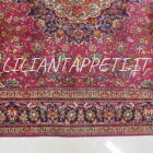 tappeto persiano tabriz 50 raj fondo rosso 298x197 cm