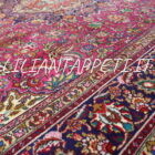 tappeto persiano tabriz 50 raj fondo rosso 298x197 cm