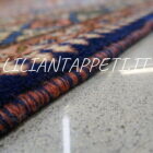 tappeto persiano yalameh firmato geometrico in lana su lana da salotto 267x204 cm