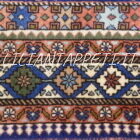 tappeto persiano yalameh firmato geometrico in lana su lana da salotto 267x204 cm