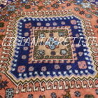 tappeto persiano yalameh firmato geometrico in lana su lana da salotto 267x204 cm