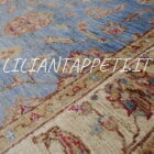 fondoletto passatoia ziegler fondo azzurro da camera da letto 171x88 cm in lana su cotone