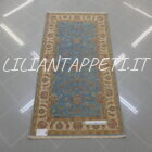 fondoletto passatoia ziegler fondo azzurro da camera da letto 171x88 cm in lana su cotone
