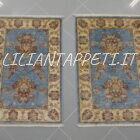 scendiletti orientali ziegler color azzurro in lana circa 90x60 cm