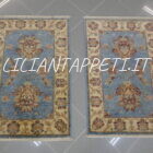 scendiletti orientali ziegler color azzurro in lana circa 90x60 cm