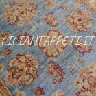 piccolo tappeto scendiletto ziegler fondo azzurro lana su cotone 118x81 cm