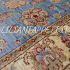 piccolo tappeto scendiletto ziegler fondo azzurro lana su cotone 118x81 cm