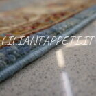 piccolo tappeto scendiletto ziegler fondo azzurro lana su cotone 118x81 cm
