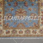 piccolo tappeto scendiletto ziegler fondo azzurro lana su cotone 118x81 cm