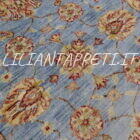 piccolo tappeto scendiletto ziegler fondo azzurro lana su cotone 115x80 cm