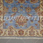 piccolo tappeto scendiletto ziegler fondo azzurro lana su cotone 115x80 cm